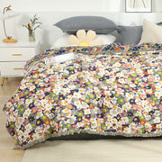 Cotton Tassel Floral Throw Blanket