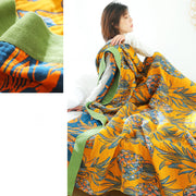 Floral Blanket 100% Cotton Sofa Summer Throw Blanket Quilt