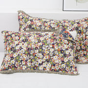 2 Pieces Tassel Cotton Yarn Floral Pillowcases