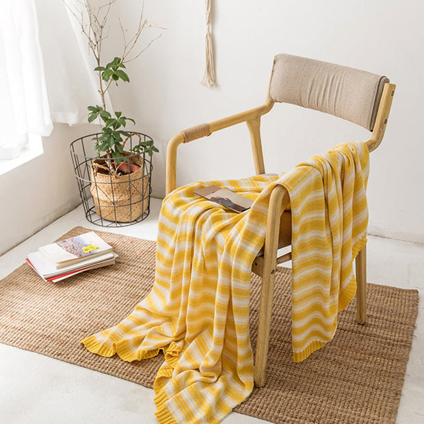 Summer Cotton Striped Sofa Blanket