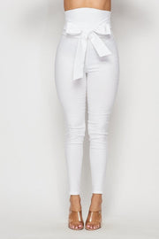 Emely Very High Waisted Belted Skinny Pants - MY SEXY STYLES