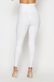 Emely Very High Waisted Belted Skinny Pants - MY SEXY STYLES