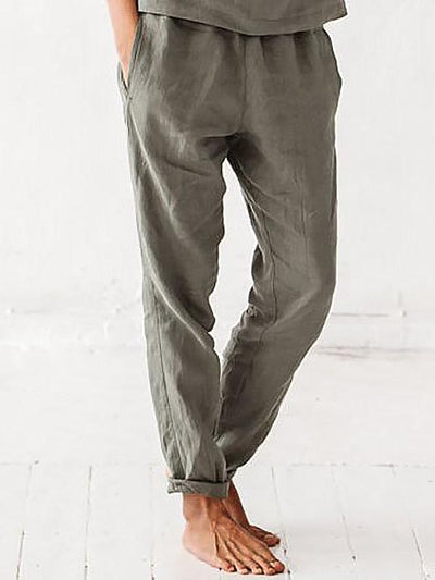 Elastic Waist Double Pockets Plus Size Harem Pants