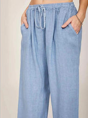 Double Pockets Elastic Waist Cozy Pants