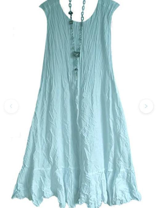 Solid Color Mid-length Sleeveless Ruffle Dress