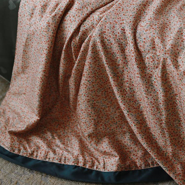 Summer Floral Blanket 100% Cotton Sofa Throw Throw Blanket Quilt