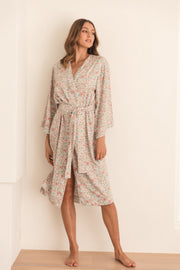 Alice Midi Kimono Robe - Fleur