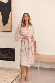 Alice Midi Kimono Robe - Fleur