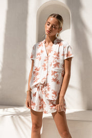 Maggie Pajama Set - Vintage Palm - Sunset