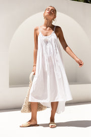 Mona Dress - White Cotton Prima