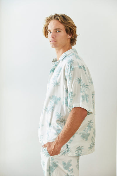 Men's Pajama Top - Vintage Palm - Mint