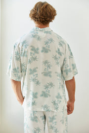 Men's Pajama Top - Vintage Palm - Mint
