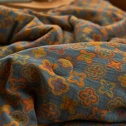 Double Layers Cotton Queen Blanket 100% cotton Sofa Throw Boho throw blanket