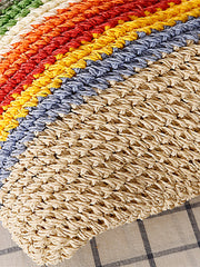 Stripe Casual Women Straw Woven Shoulder Bag