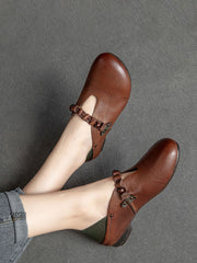 Vintage Women Soft Leather Summer Shoes