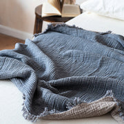 Tassel Blanket 100% Cotton Sofa Throw Cartoon Throw Blanket Quilt