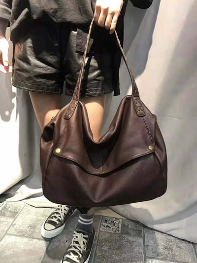 Leather Cowhide Casual Shoulder Bag Women Crossbody Bag