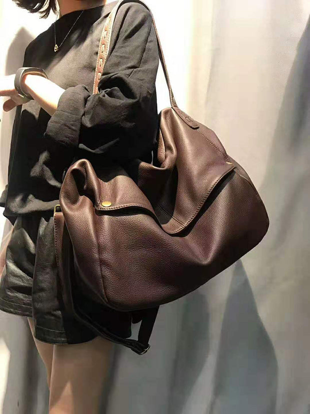 Leather Cowhide Casual Shoulder Bag Women Crossbody Bag