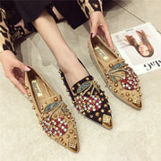 EleganteStep | Frühlingshafte Rhinestone-Kirsch Flats Schuhe