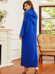 Women's Multicolor Embroidery Hooded Robe Dress