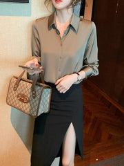 Women's Long Sleeved Chiffon Shirt