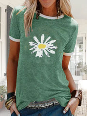 Green Short Sleeve Crew Neck Shirts & Tops