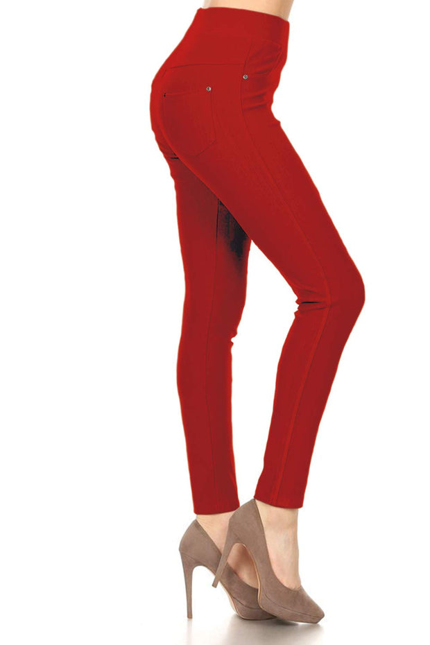 Faith Skinny Red Jeggings - MY SEXY STYLES