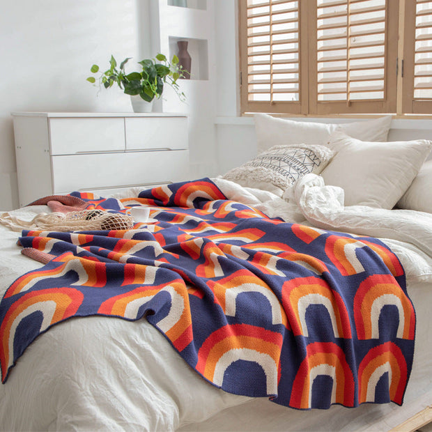Four Seasons 100% Cotton Rainbow Sofa Nap Blanket