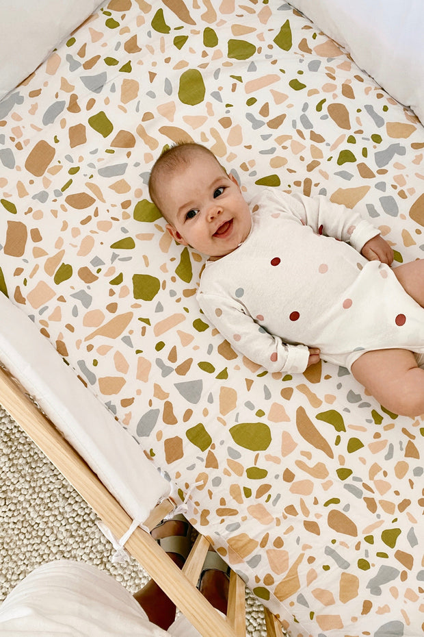 Fitted Baby Cot Sheet - Terrazzo