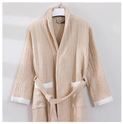 Breathable Cotton Gauze Couples Long Sleeve Autumn Winter Warm Bathrobe Absorbent Bathrobe Robe