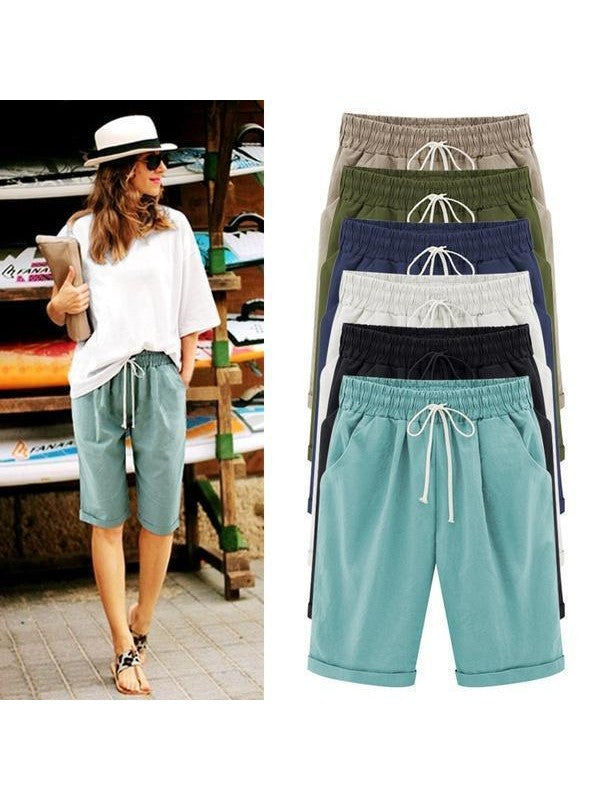 Plus Size pockets Casual Shorts