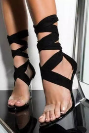 Olivia Peep Toe Lace-Up Wedges - MY SEXY STYLES