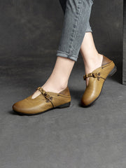 Vintage Women Soft Leather Summer Shoes