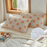 Cotton Gauze Breathable 100% Cotton Sofa Throw Floral Pillowcase