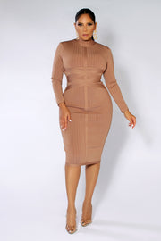 Alayna Long Sleeves Midi Bandage Dress - MY SEXY STYLES