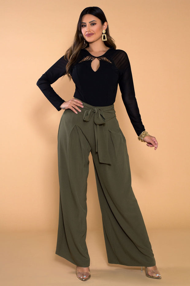 Alice Tied Waist Palazzo Pants - MY SEXY STYLES