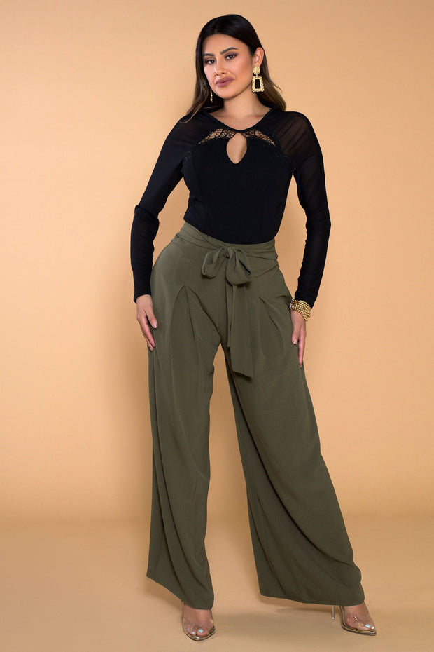 Alice Tied Waist Palazzo Pants - MY SEXY STYLES