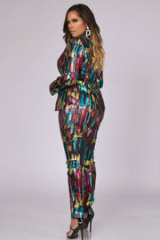 Angelica Multicolor Metallic Two Piece Set - MY SEXY STYLES