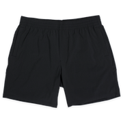 Atlas Short 7" Black Front with elastic waistband and two inseam pockets
