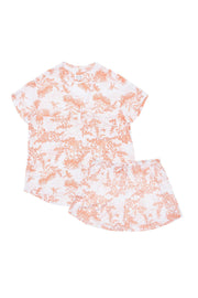 Maggie Pajama Set - Summer Toile - Coral