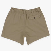 Stretch Short 5.5" Desert back with elastic waistband, belt loops, and right buttoned back pocket