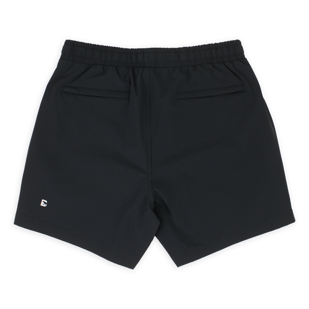 Base Short 5.5" Black with 2 zipper back pockets and reflective logo