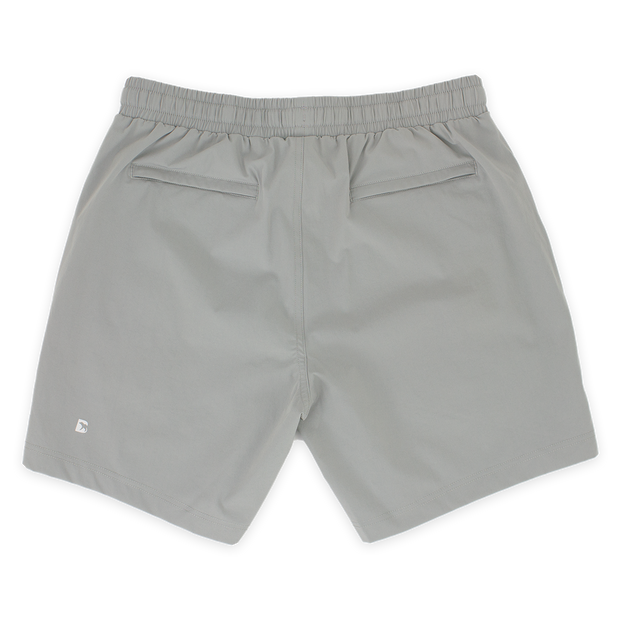 Base Short 7" Grey with 2 zipper back pockets and reflective logo