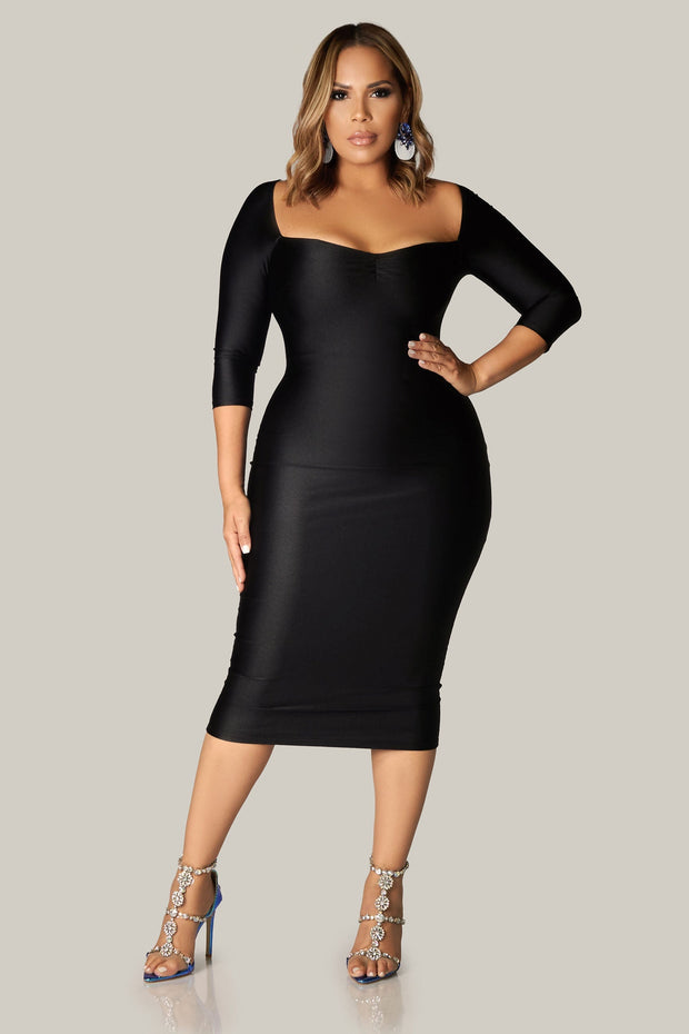 Bethany Slimming Midi Dress - MY SEXY STYLES