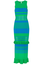 Blue And Green Knit Luxe Dress