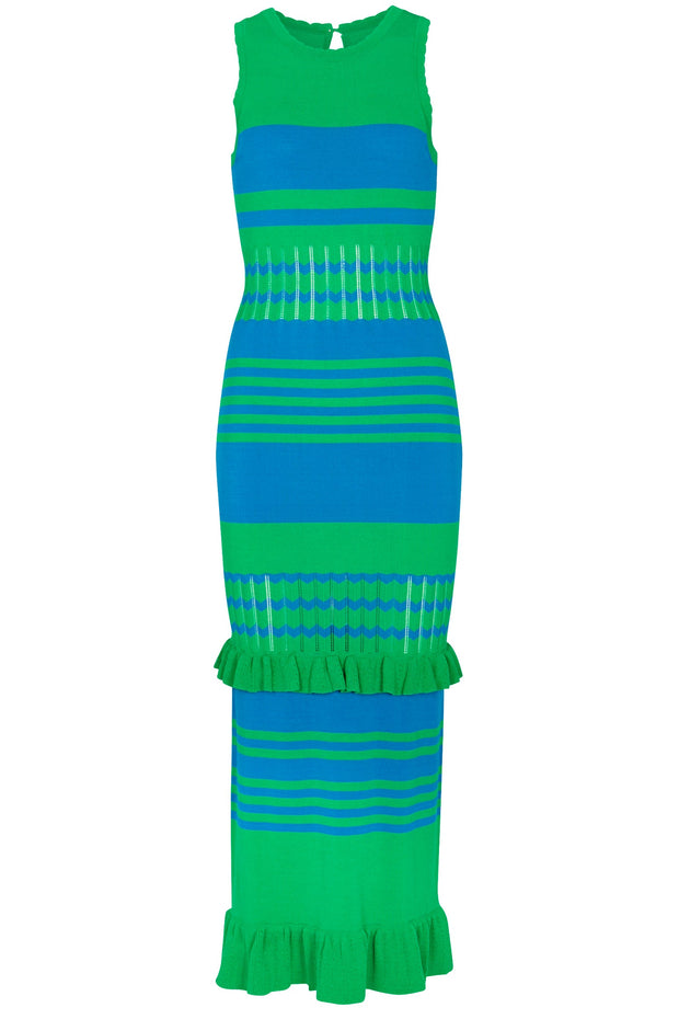 Blue And Green Knit Luxe Dress