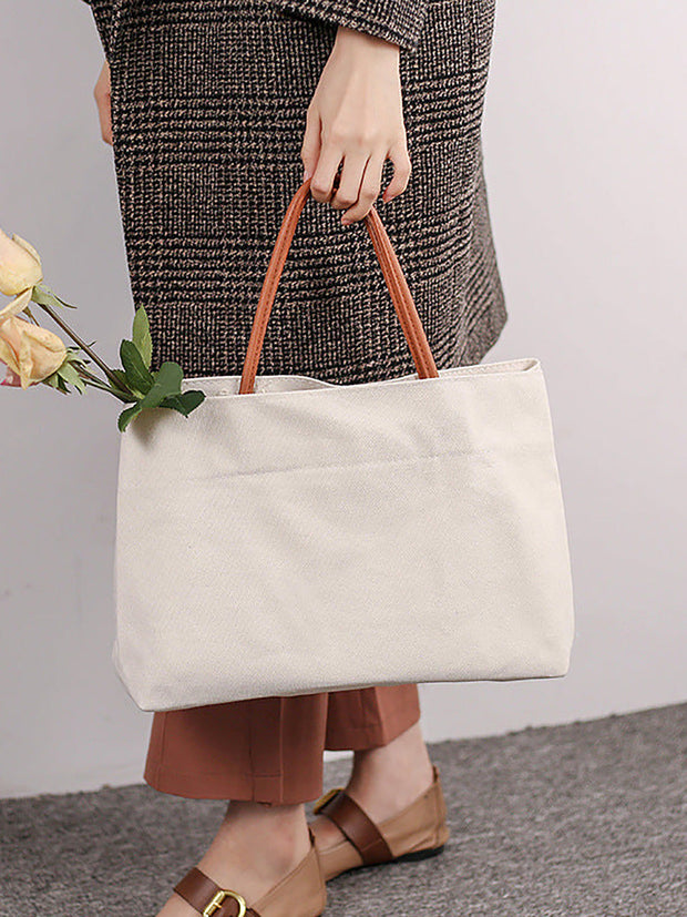 Buykud Pure Color Canvas Square Tote Bag