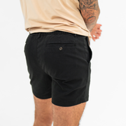 Stretch Chino Short 5.5" in Black back on model