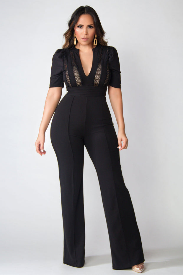 Diamond V-Neck Sophisticated Boutique Jumpsuit - MY SEXY STYLES