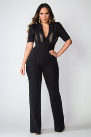 Diamond V-Neck Sophisticated Boutique Jumpsuit - MY SEXY STYLES